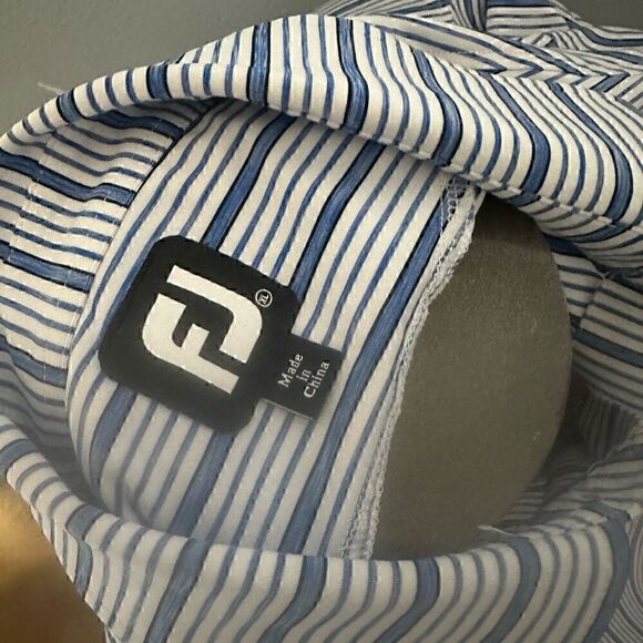FootJoy Mens XL Twin Eagles Striped Short Sleeve Polo - Picture 6 of 8